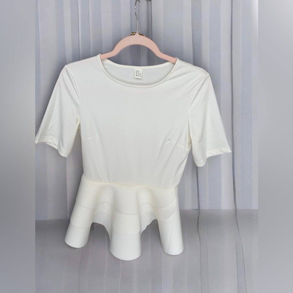 Chic White Peplum Top